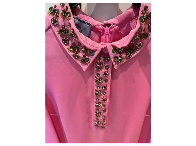 Vestido Prada de seda rosa con cinturón - vista 2