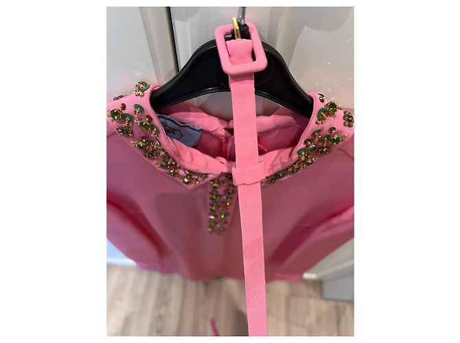 Vestido Prada de seda rosa con cinturón - vista 3