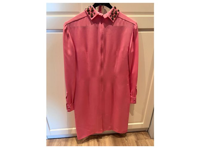 Vestido Prada de seda rosa con cinturón - vista 6