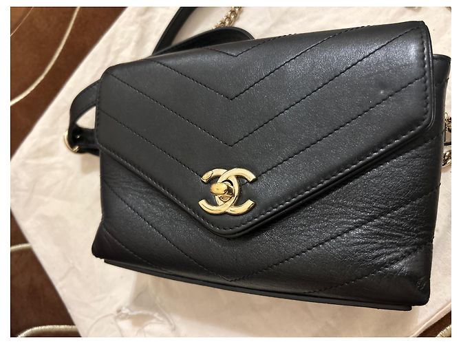 Borsa Chanel in pelle nera Nero - vista 3