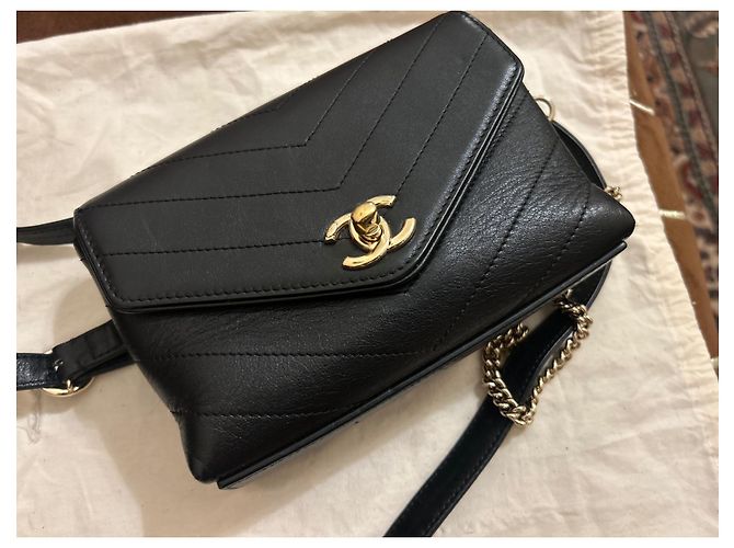 Borsa Chanel in pelle nera Nero - vista 4