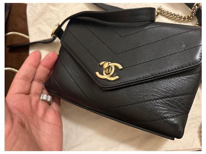 Borsa Chanel in pelle nera Nero - vista 5
