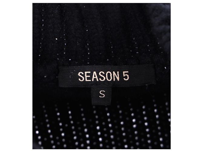 Yeezy Saison 5 Lost Hills Pullover aus schwarzer Wolle - Ansicht 7