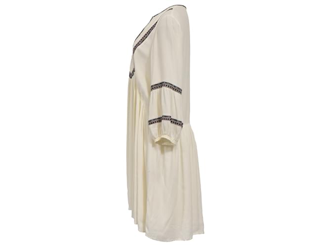Ba&Sh Mini Kleid aus Ecru Viskose Weiß Roh - Ansicht 2
