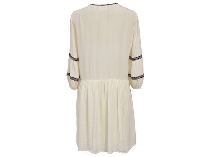 Ba&Sh Mini Kleid aus Ecru Viskose Weiß Roh - Ansicht 3