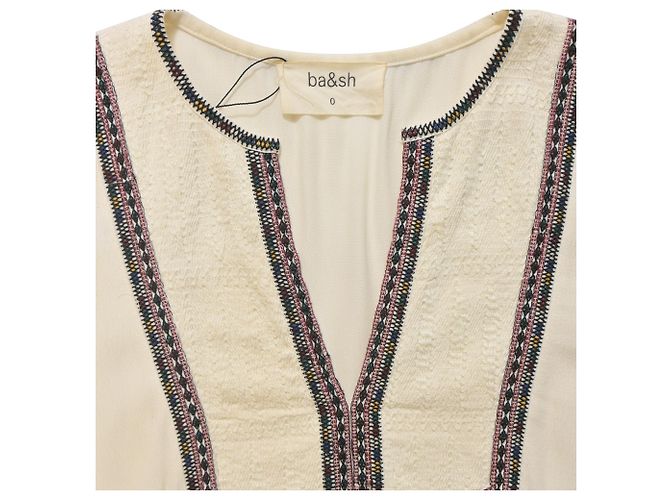 Ba&Sh Mini Kleid aus Ecru Viskose Weiß Roh - Ansicht 5