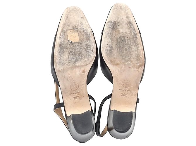 Timeless Pumps Slingback con logo CC di Chanel in pelle nera Nero - vista 6
