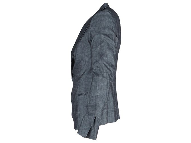 Einreiher mit Schalkragen aus grauem Leinen von Haider Ackermann - Ansicht 2