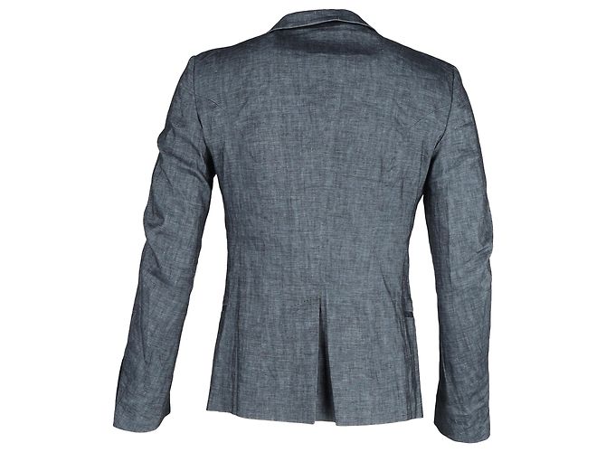 Einreiher mit Schalkragen aus grauem Leinen von Haider Ackermann - Ansicht 3
