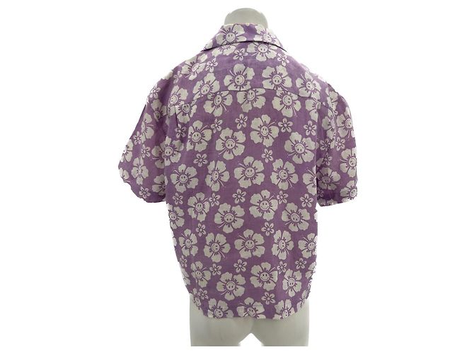 Autre Marque Camisetas de vacaciones T.International S Lino Púrpura - vista 2