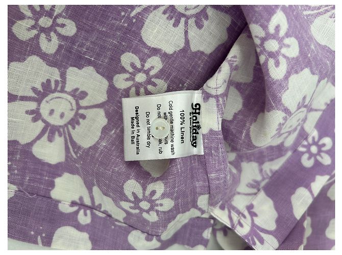 Autre Marque Camisetas de vacaciones T.International S Lino Púrpura - vista 6