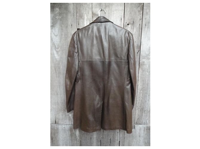 Autre Marque Lederjacke für Herren dunkelbraun - Ansicht 2