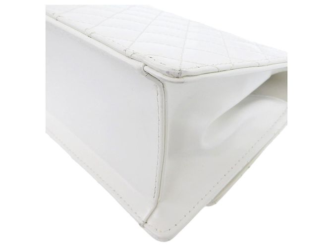 Borsa a spalla in pelle con catena Chanel bianca Bianco - vista 4