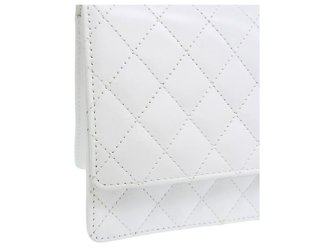 Borsa a spalla in pelle con catena Chanel bianca Bianco - vista 5