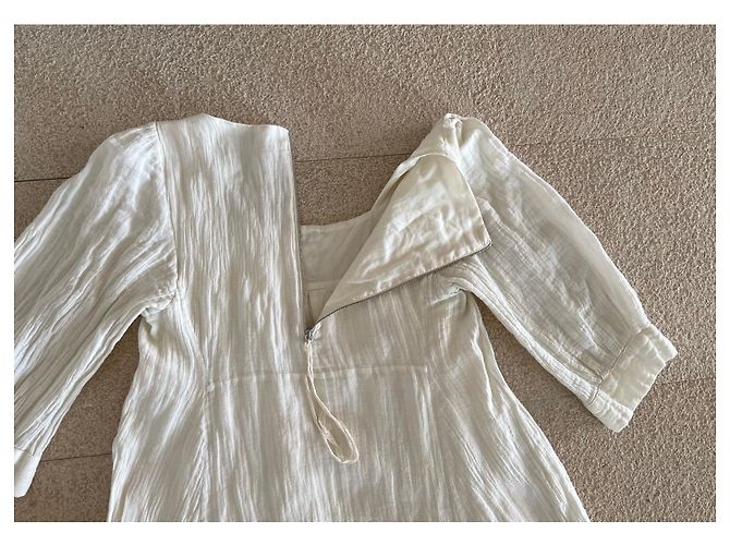 Vestido de algodón blanco roto Masscob talla 34 - 36 - vista 8