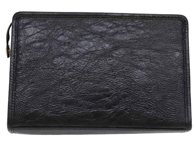 Autre Marque Borsa a mano in pelle nera Burberrys Auth bs16273 Nero - vista 2