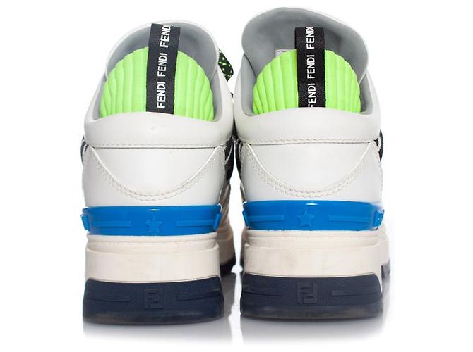 Fendi, sneakers T REX in pelle bianca Bianco Multicolore - vista 6