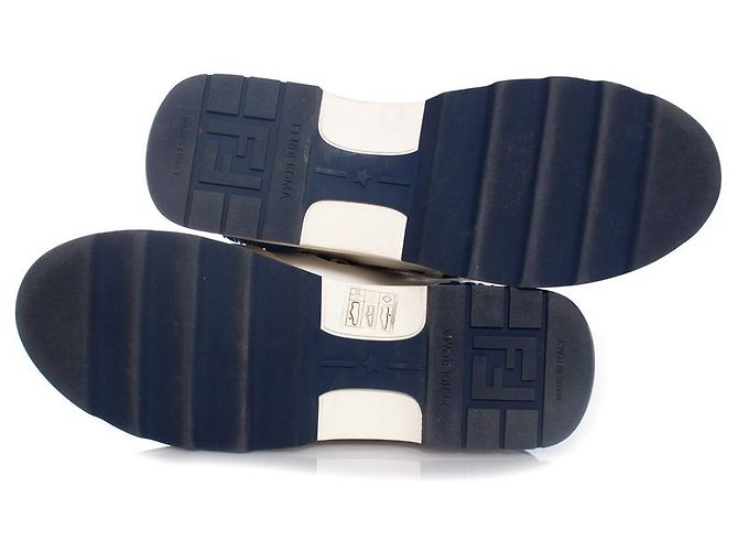 Fendi, sneakers T REX in pelle bianca Bianco Multicolore - vista 7