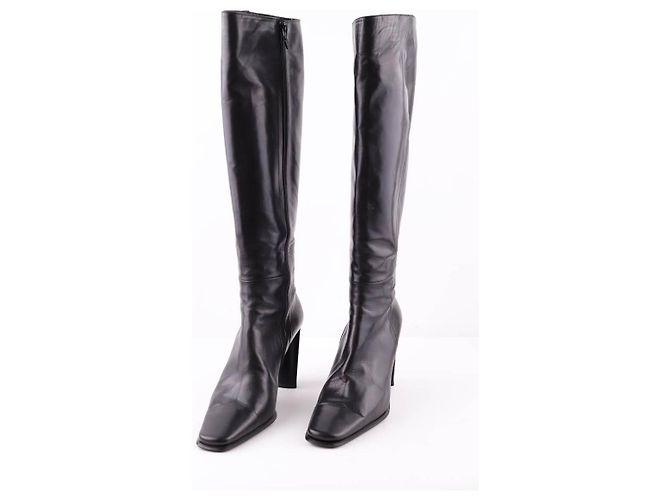 Michel Perry Bottes en cuir Noir - vue 3