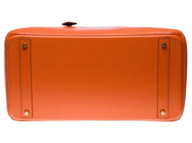 Hermès HERMES Birkin 40 in Orange Leather - 101466 - view 10