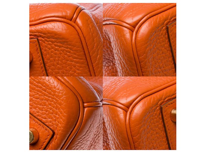 Hermès HERMES Birkin 40 in Orange Leather - 101466 - view 11