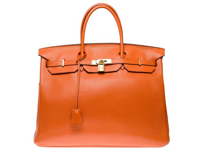 Hermès HERMES Birkin 40 in Orange Leather - 101466 - view 2