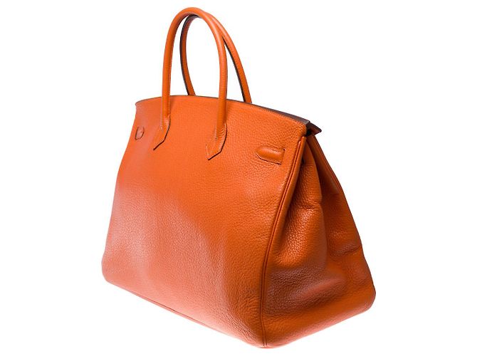 Hermès HERMES Birkin 40 in Orange Leather - 101466 - view 5
