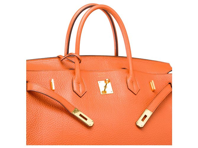 Hermès HERMES Birkin 40 in Orange Leather - 101466 - view 6