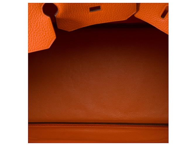 Hermès HERMES Birkin 40 in Orange Leather - 101466 - view 8