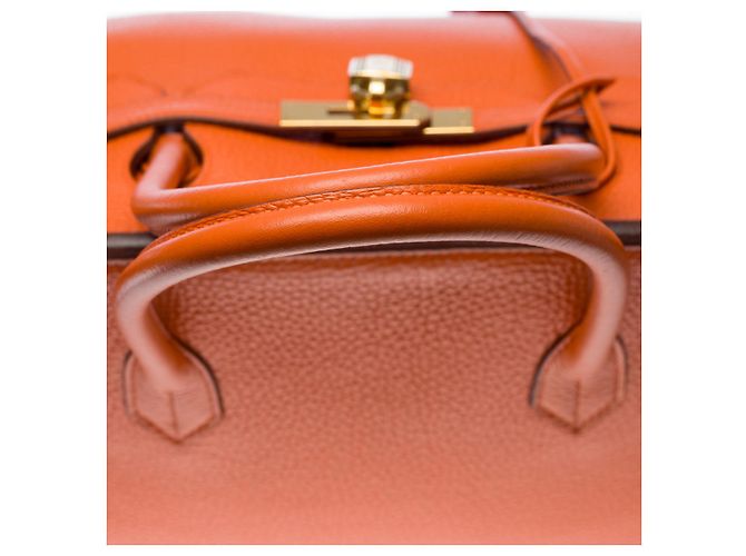 Hermès HERMES Birkin 40 in Orange Leather - 101466 - view 9