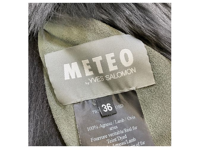 Olivegrüner Lammfellweste Yves Salomon Meteo - Ansicht 4