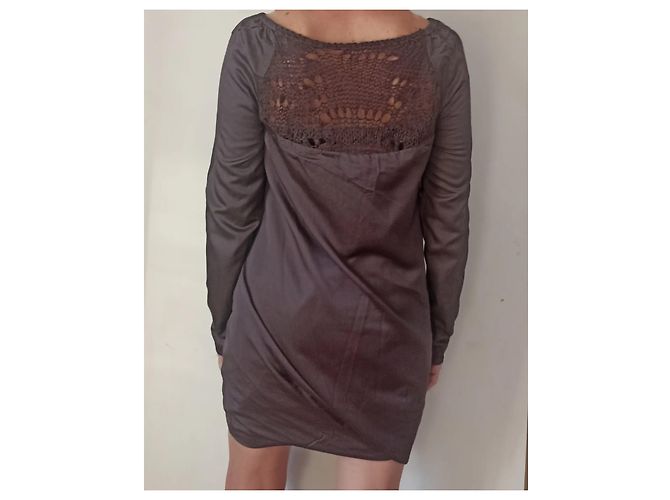 Vestido Ermanno Scervino Marrón de Algodón y Seda Castaño - vista 3