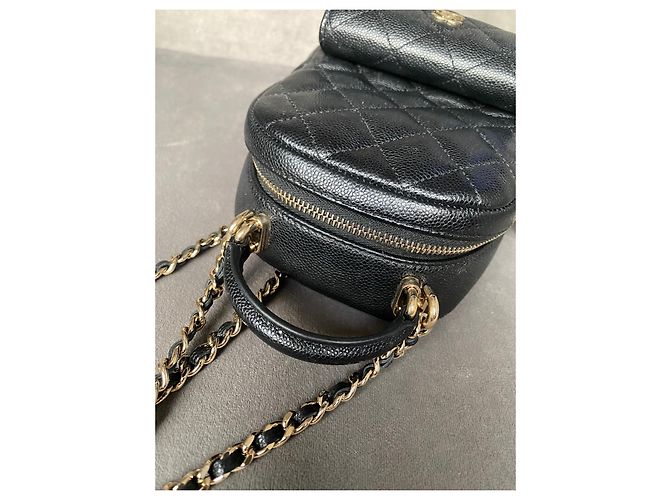 Chanel Classic 24C CC Mini Zaino in Pelle Nera Nero - vista 9