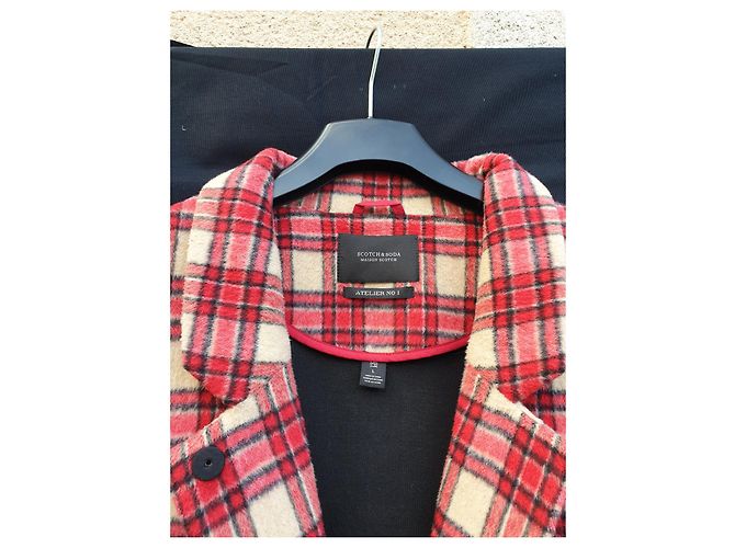 Scotch and Soda Giacca in misto lana a righe stile britannico Rosa Rosso Beige - vista 2