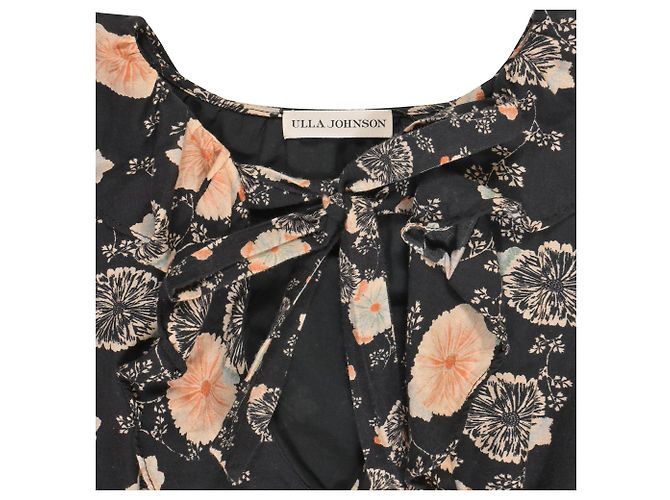 Blusa in cotone nero con stampa floreale e scollo a V Ulla Johnson - vista 4