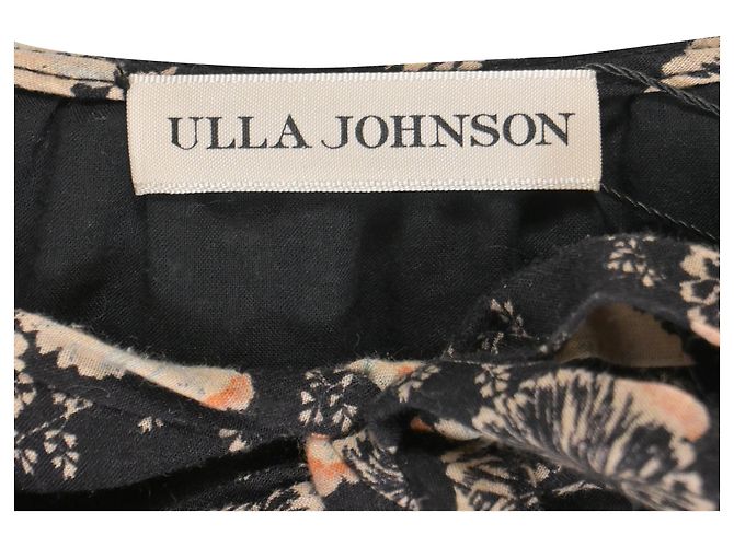 Blusa in cotone nero con stampa floreale e scollo a V Ulla Johnson - vista 5