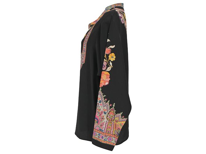 Blusa estampada Etro en seda negra Negro - vista 2
