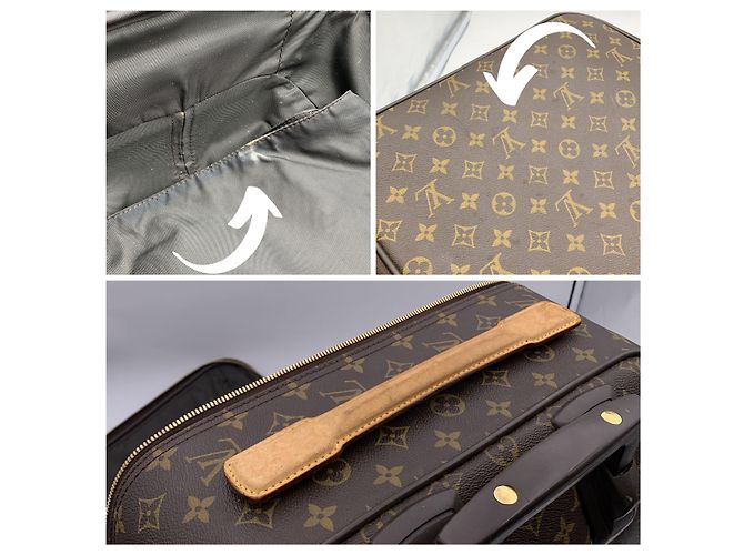 Louis Vuitton Trolley da viaggio Pegase 45 in tela Monogram Marrone - vista 7
