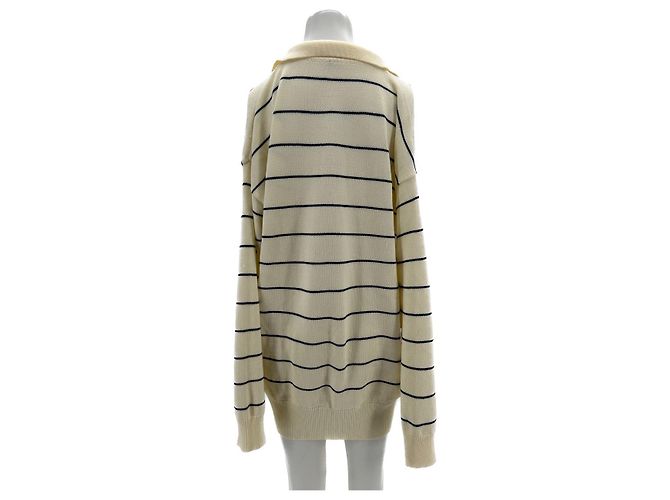 Autre Marque Nicht Signiert / Unsignierte Strickwaren T.International S Baumwolle Beige - Ansicht 2