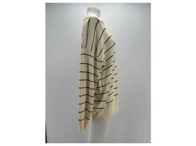 Autre Marque Nicht Signiert / Unsignierte Strickwaren T.International S Baumwolle Beige - Ansicht 3