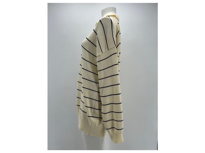 Autre Marque Nicht Signiert / Unsignierte Strickwaren T.International S Baumwolle Beige - Ansicht 4