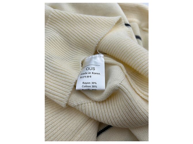 Autre Marque Nicht Signiert / Unsignierte Strickwaren T.International S Baumwolle Beige - Ansicht 7