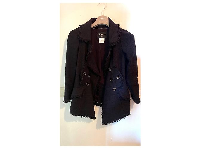 Giacca Chanel Paris Versailles Blu Navy Cotone - vista 3