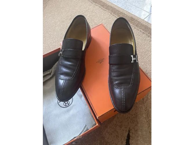 Hermès Mocassini in pelle nera per uomo Hermes 44 EU Nero - vista 2
