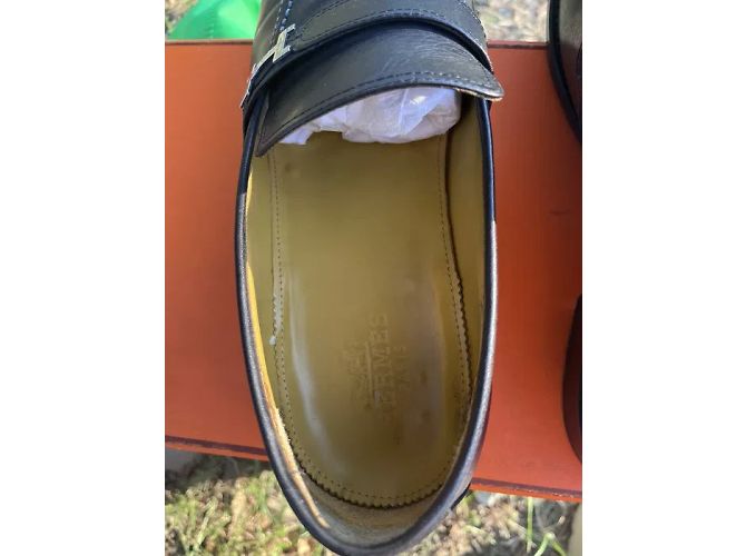 Hermès Mocassini in pelle nera per uomo Hermes 44 EU Nero - vista 3