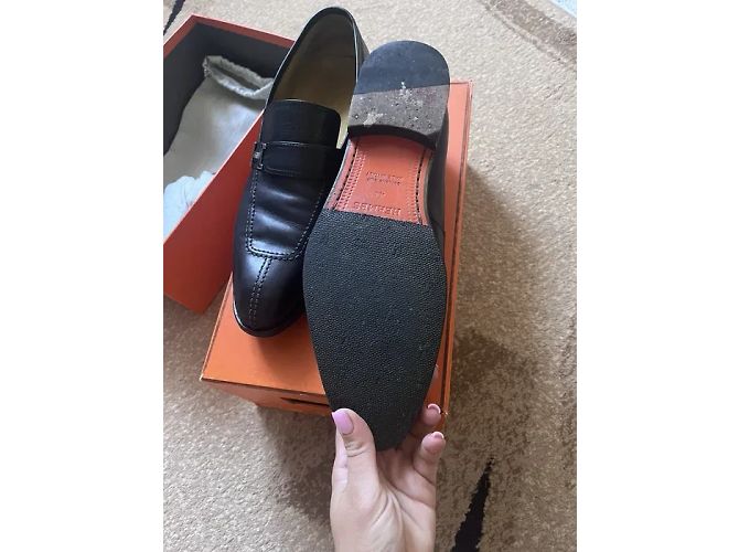 Hermès Mocassini in pelle nera per uomo Hermes 44 EU Nero - vista 4