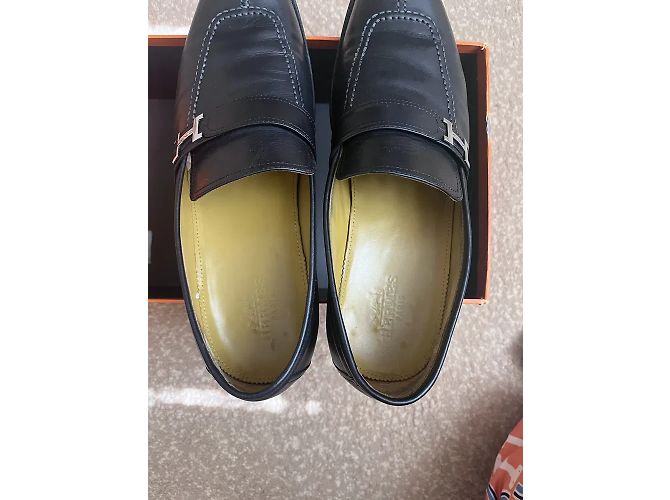Hermès Mocassini in pelle nera per uomo Hermes 44 EU Nero - vista 5