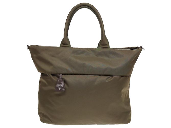 PRADA Bolsa Tote Nylon Caqui Auth bs16354 - vista 13