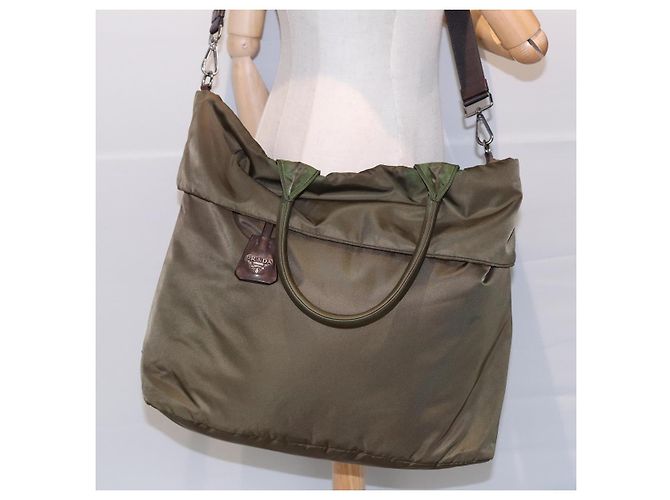 PRADA Bolsa Tote Nylon Caqui Auth bs16354 - vista 24
