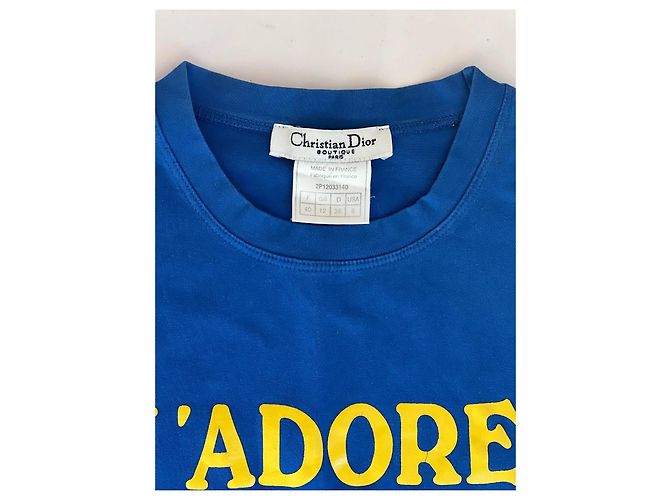 Top Christian Dior J'adore Dior World Champions Blu Giallo Cotone - vista 2